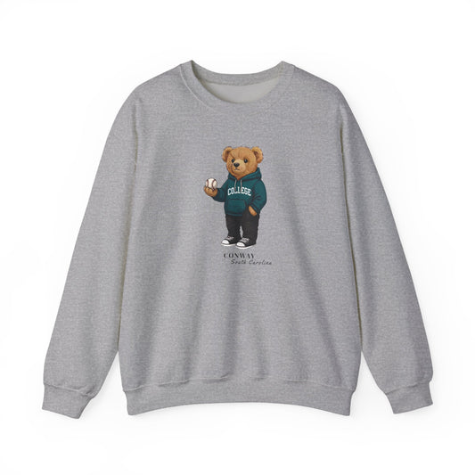 Conway, South Carolina Baseball Teddy Bear Crewneck Sweatshirt