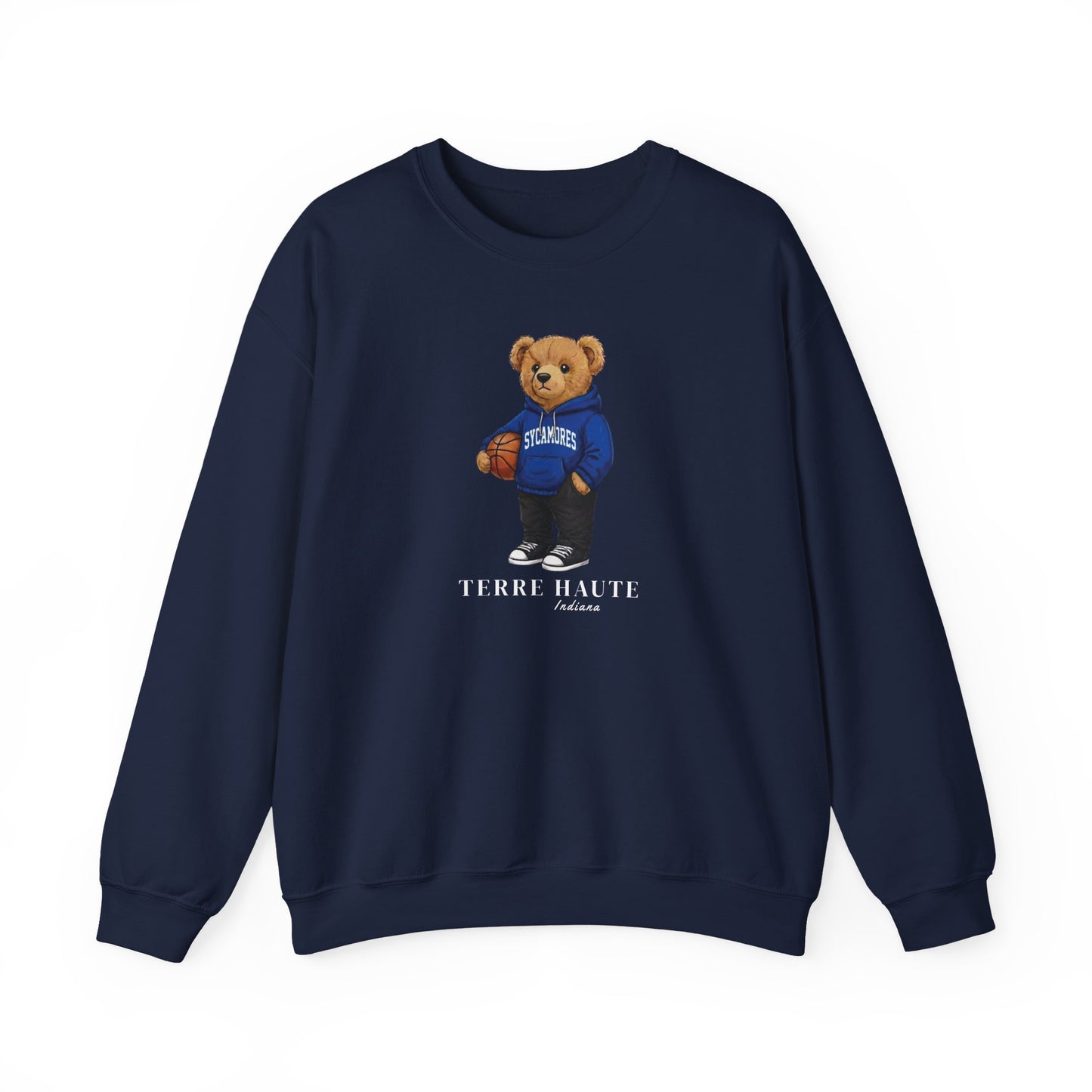 Terre Haute, Indiana Basketball Teddy Bear Crewneck Sweatshirt