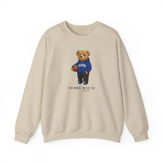 Terre Haute, Indiana Basketball Teddy Bear Crewneck Sweatshirt