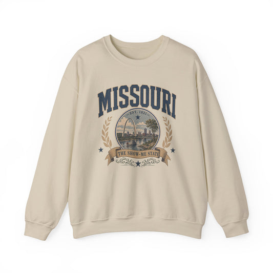 Vintage Missouri - The Show-Me State Crewneck Sweatshirt