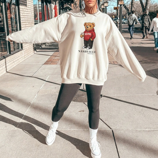 Nashville, Tennessee Teddy Bear Crewneck Sweatshirt