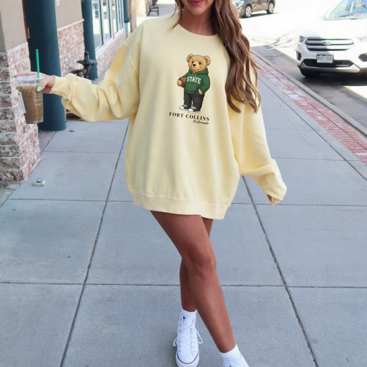 Fort Collins, Colorado Teddy Bear Comfort Colors Sweatshirt