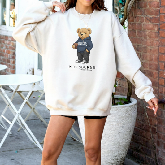 Pittsburgh, Pennsylvania Teddy Bear Crewneck Sweatshirt