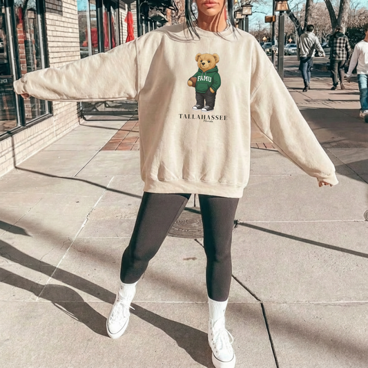 Tallahassee, Florida Teddy Bear Crewneck Sweatshirt