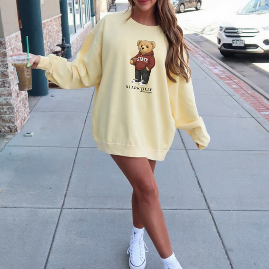 Starkville, Mississippi Teddy Bear Comfort Colors Sweatshirt
