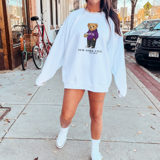NYC, New York Teddy Bear Crewneck Sweatshirt
