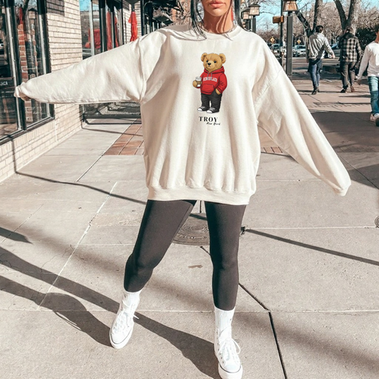Troy, New York Teddy Bear Crewneck Sweatshirt