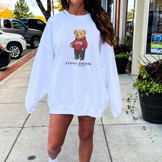 Stony Brook, New York Teddy Bear Crewneck Sweatshirt