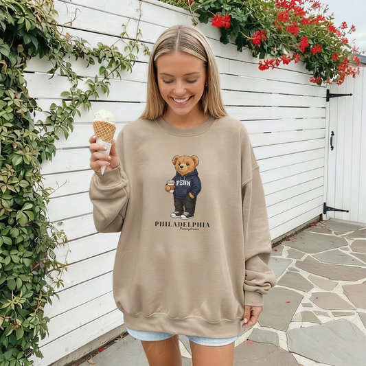 Philadelphia, Pennsylvania Teddy Bear Crewneck Sweatshirt