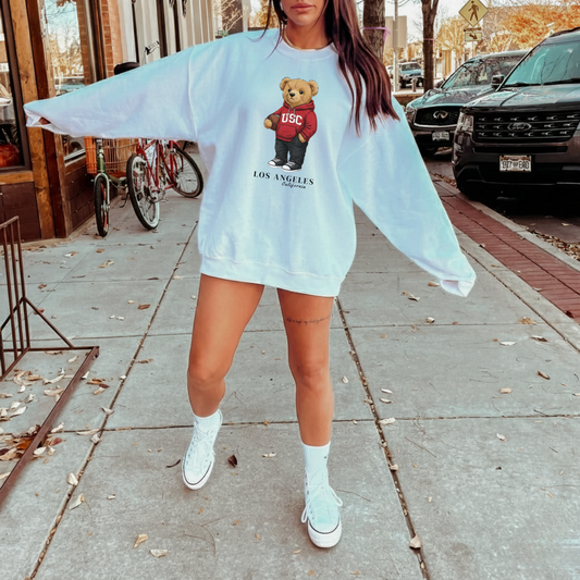 Los Angeles, California Teddy Bear Crewneck Sweatshirt
