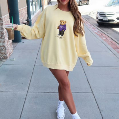 Baton Rouge, Louisiana Teddy Bear Comfort Colors Sweatshirt