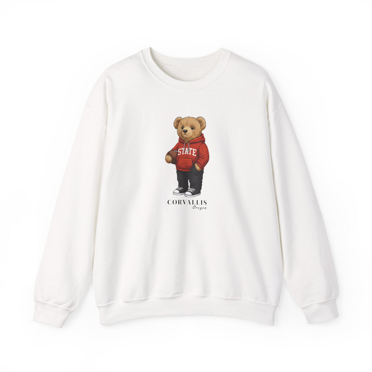 Corvallis, Oregon Teddy Bear Crewneck Sweatshirt