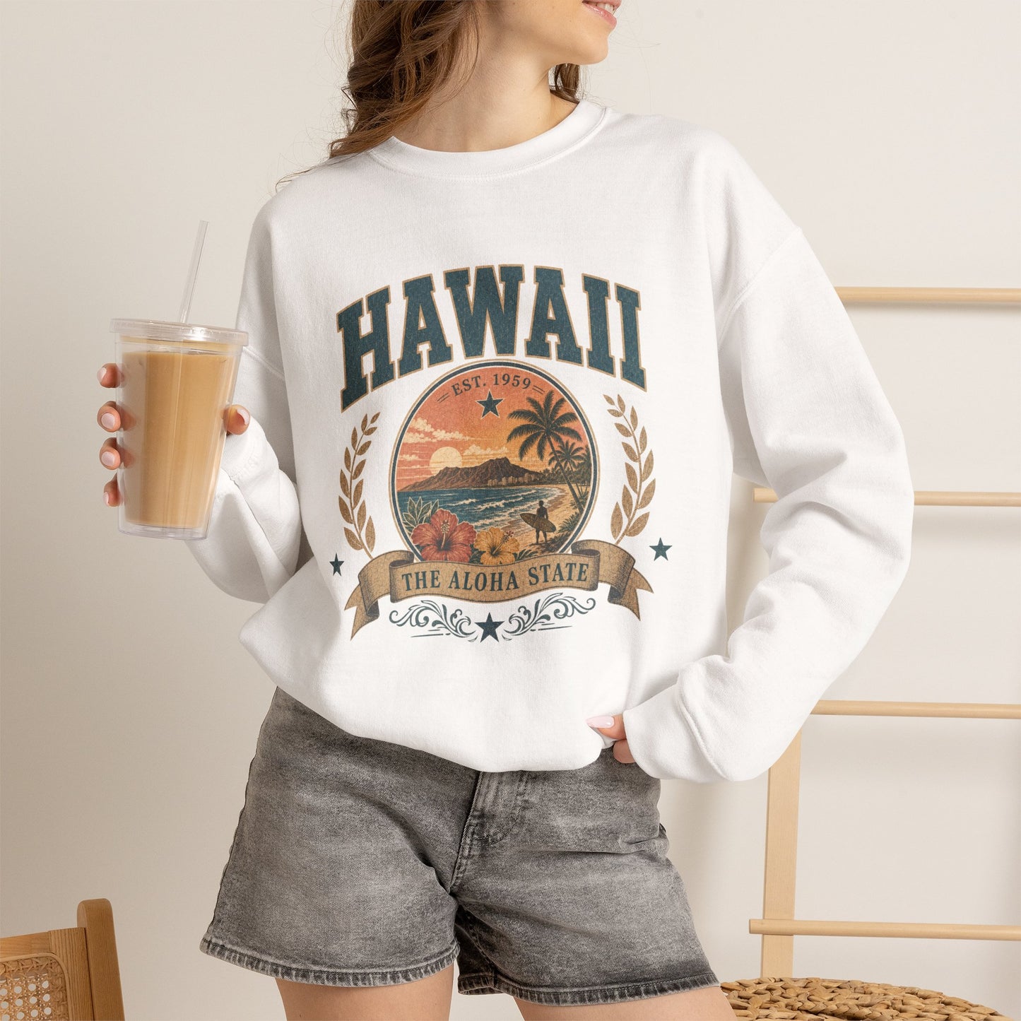Vintage Hawaii - The Aloha State Crewneck Sweatshirt