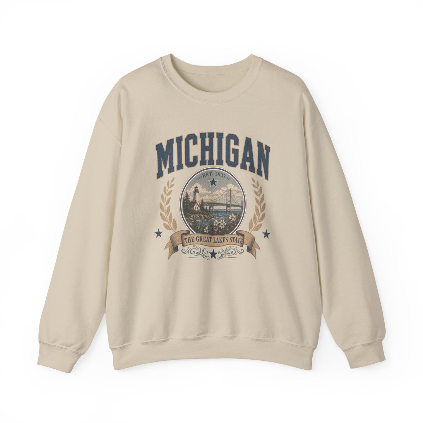 Vintage Michigan - The Great Lakes State Crewneck Sweatshirt