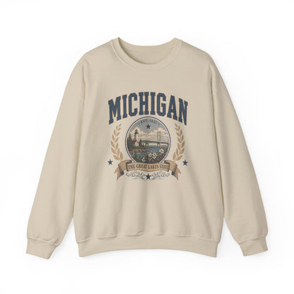 Vintage Michigan - The Great Lakes State Crewneck Sweatshirt