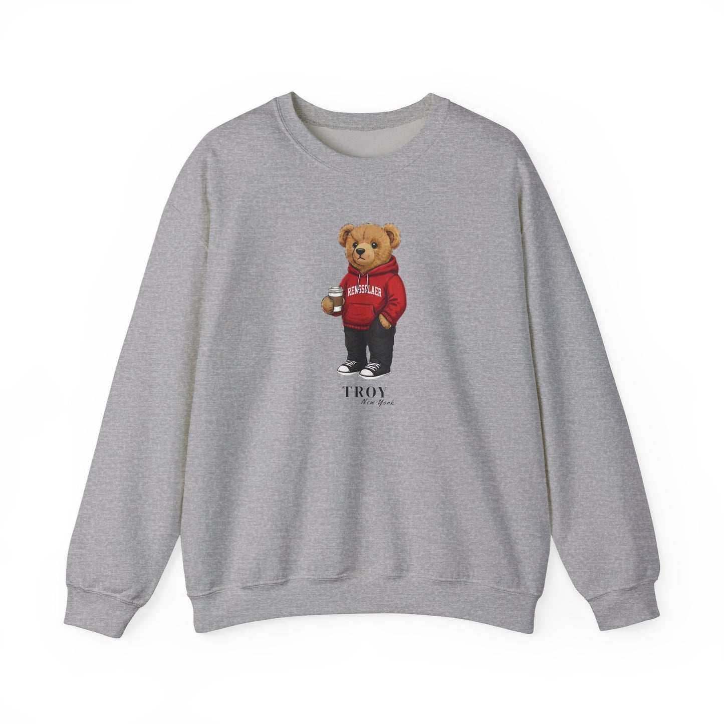 Troy, New York Teddy Bear Crewneck Sweatshirt