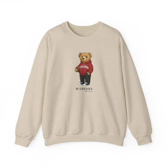 Madison, Wisconsin Teddy Bear Crewneck Sweatshirt