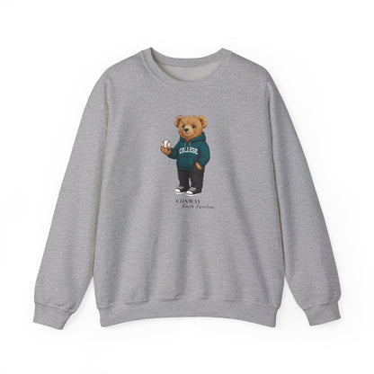 Conway, South Carolina Baseball Teddy Bear Crewneck Sweatshirt