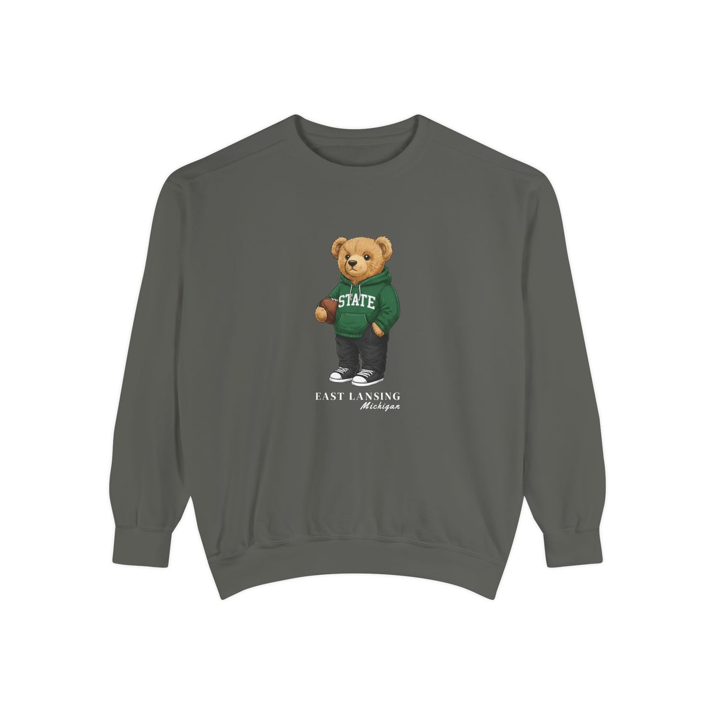 East Lansing, Michigan Teddy Bear Comfort Colors Sweatshirt