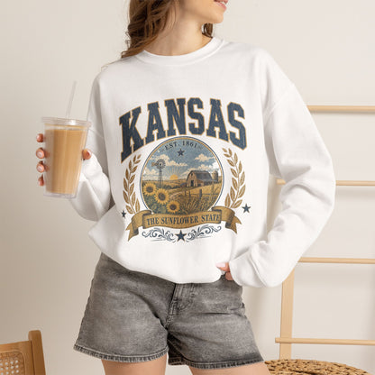 Vintage Kansas - The Sunflower State Crewneck Sweatshirt