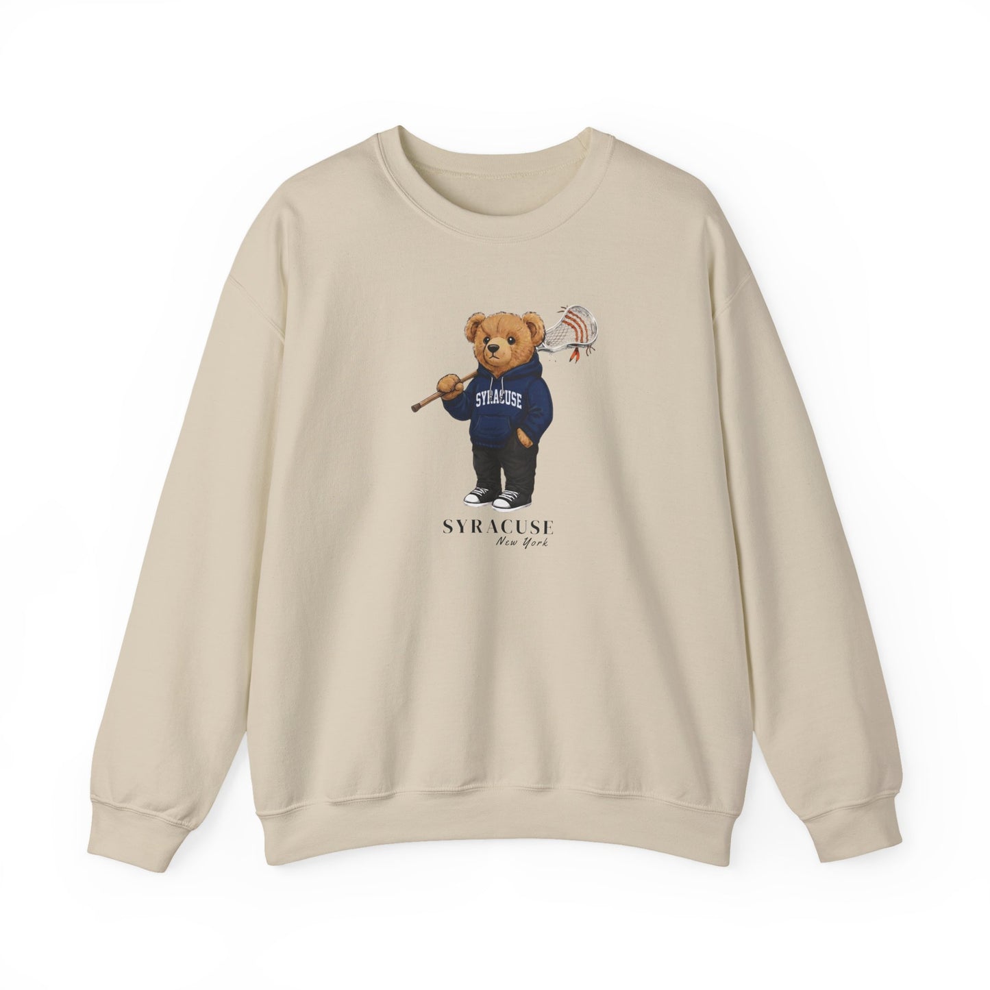 Syracuse, New York Lacrosse Teddy Bear Crewneck Sweatshirt