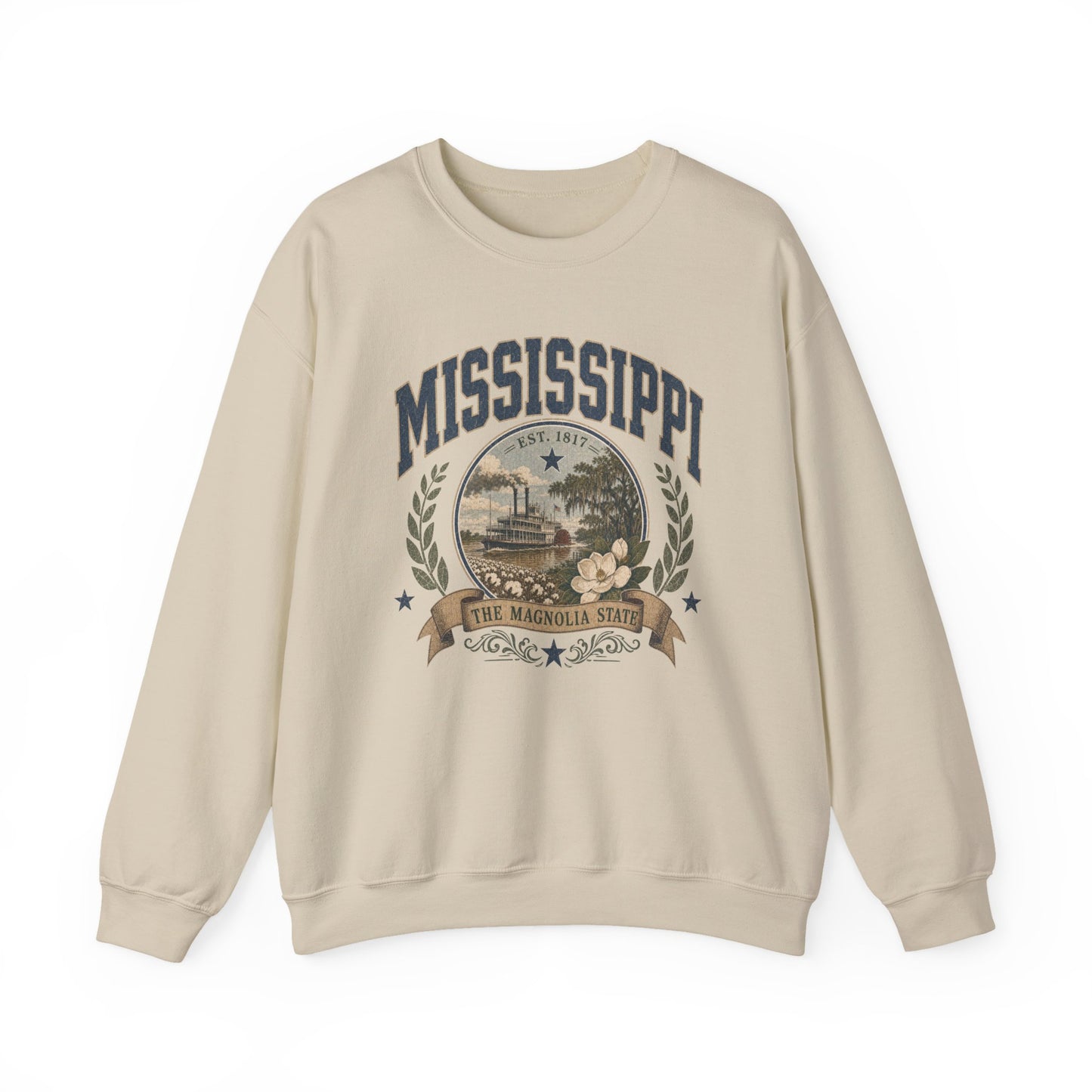 Vintage Mississippi - The Magnolia State Crewneck Sweatshirt