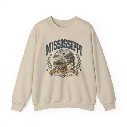 Vintage Mississippi - The Magnolia State Crewneck Sweatshirt