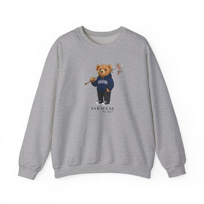 Syracuse, New York Lacrosse Teddy Bear Crewneck Sweatshirt