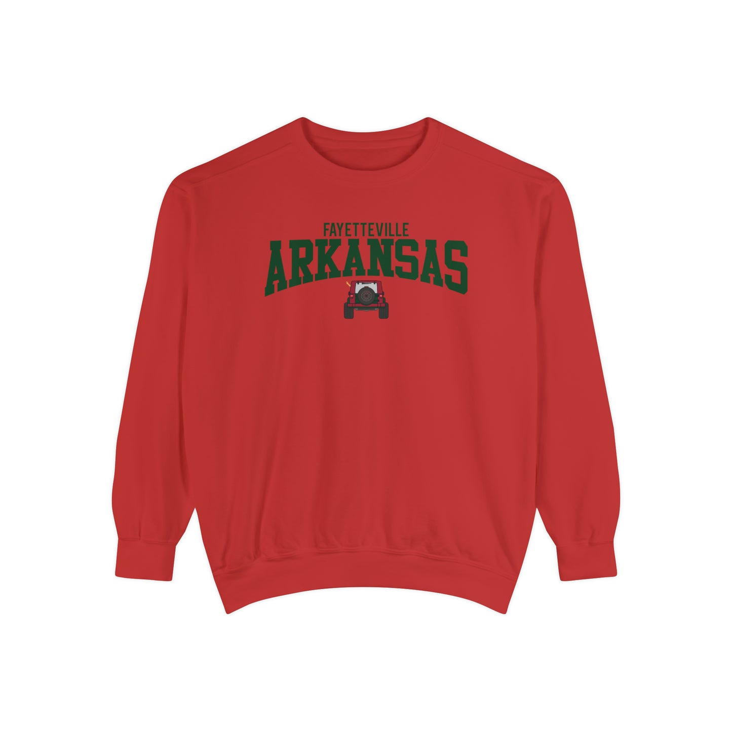 Fayetteville Arkansas Jeep Comfort Colors Sweatshirt