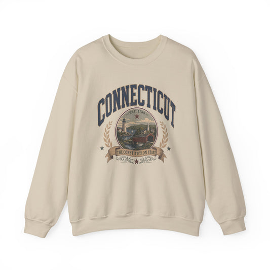 Vintage Connecticut - The Constitution State Crewneck Sweatshirt