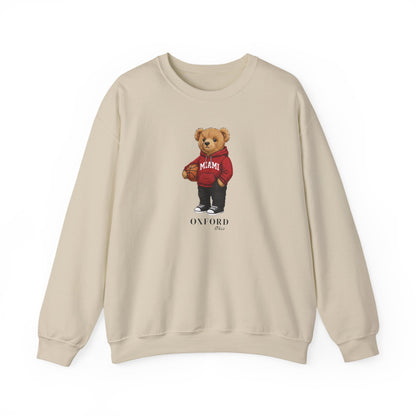 Oxford, Ohio Basketball Teddy Bear Crewneck Sweatshirt