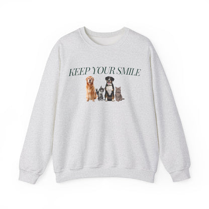 Keep Your Smile Cat and Dog Unisex Sweatshirt