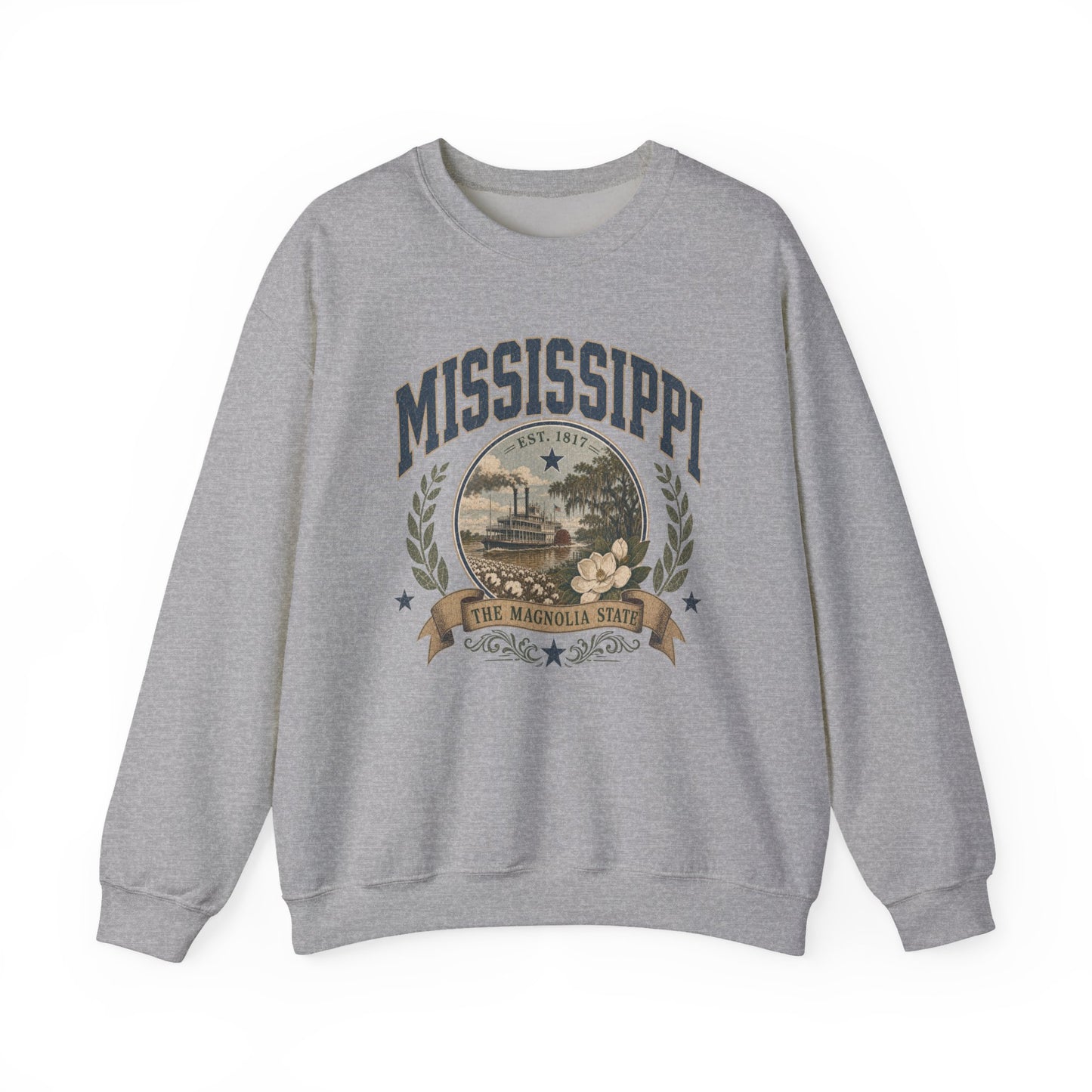 Vintage Mississippi - The Magnolia State Crewneck Sweatshirt
