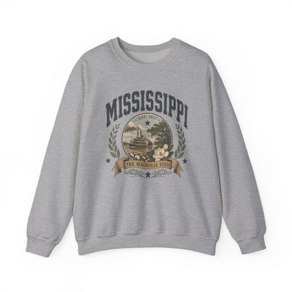 Vintage Mississippi - The Magnolia State Crewneck Sweatshirt