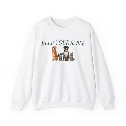 Keep Your Smile Cat and Dog Unisex Sweatshirt