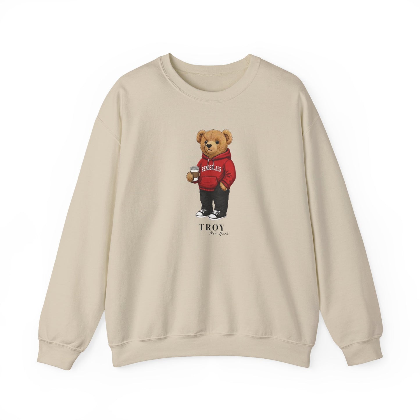 Troy, New York Teddy Bear Crewneck Sweatshirt