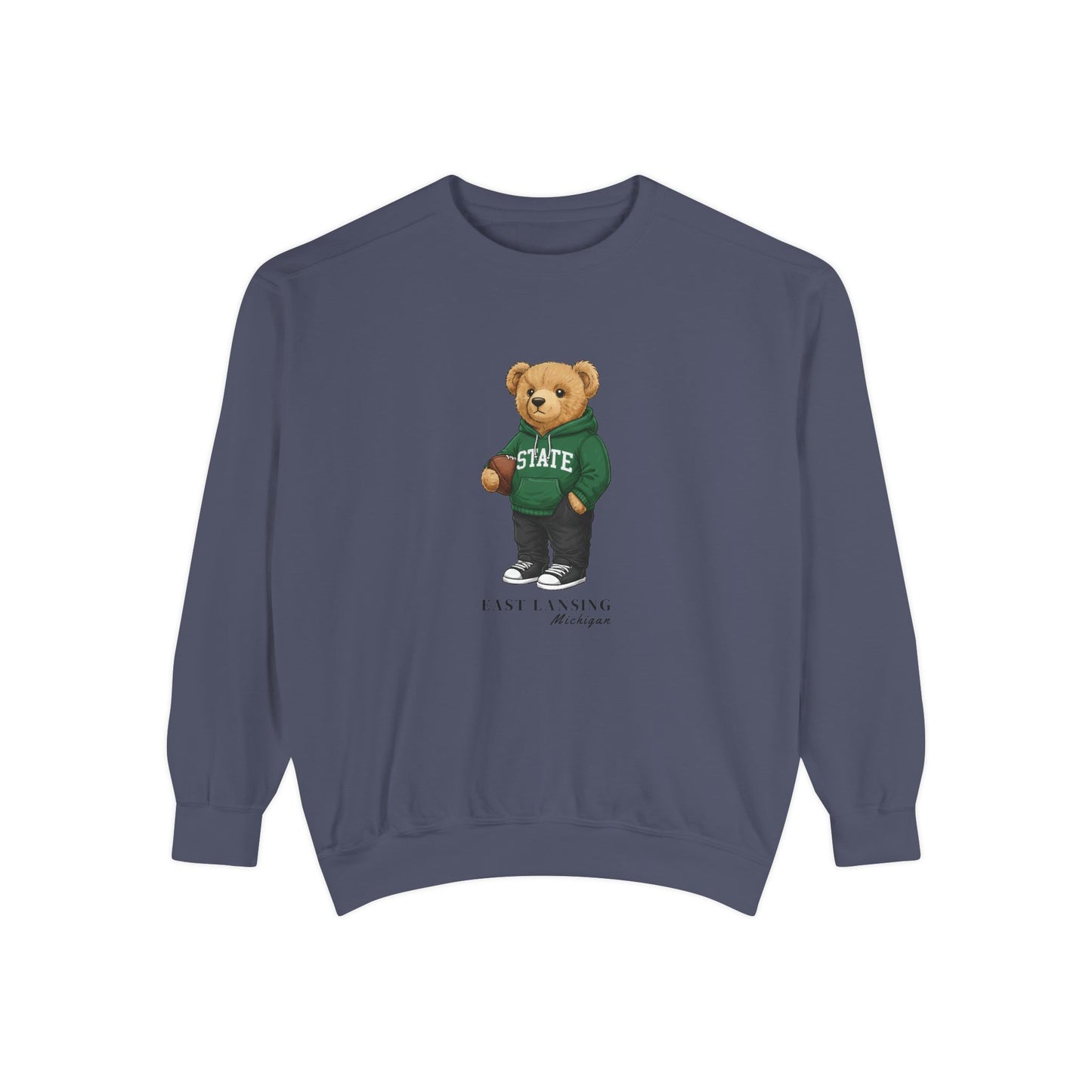 East Lansing, Michigan Teddy Bear Comfort Colors Sweatshirt