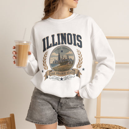 Vintage Illinois - The Prairie State Crewneck Sweatshirt