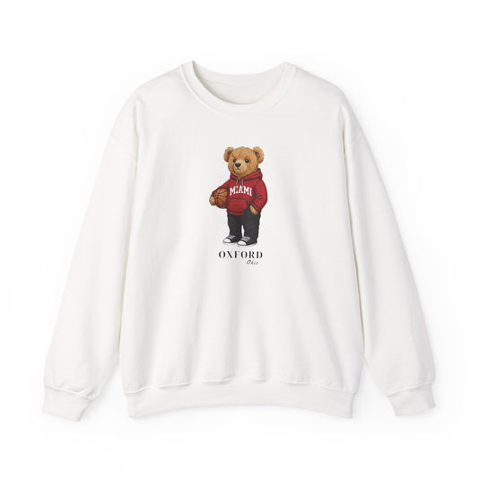Oxford, Ohio Basketball Teddy Bear Crewneck Sweatshirt
