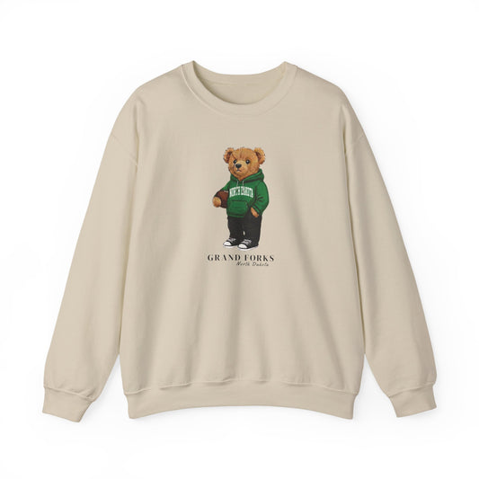 Grand Forks, North Dakota Teddy Bear Crewneck Sweatshirt