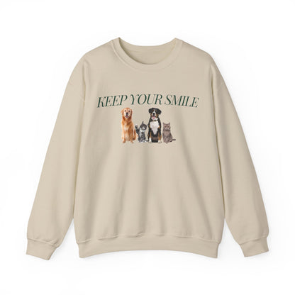 Keep Your Smile Cat and Dog Unisex Sweatshirt