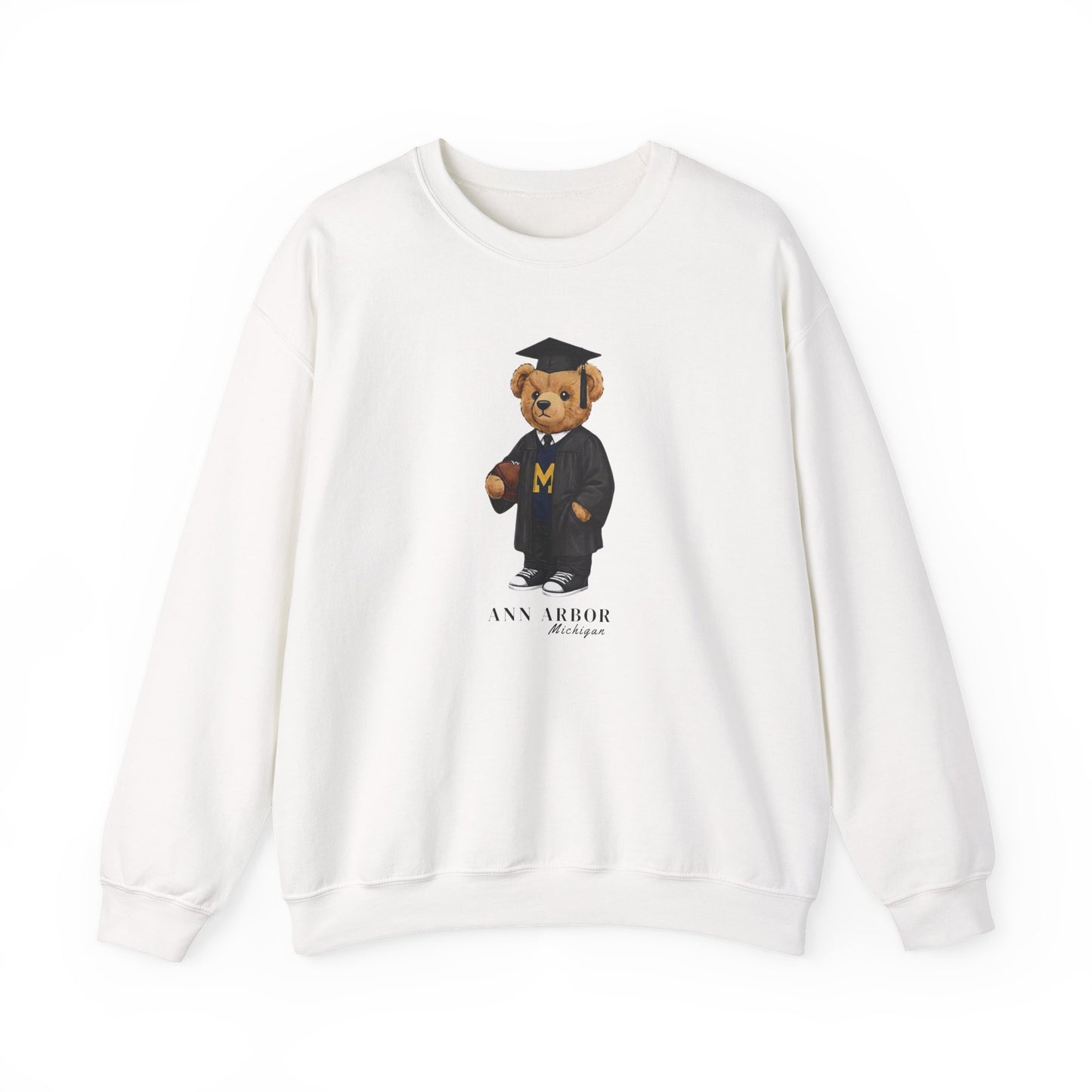 Ann Arbor, Michigan Grad Teddy Bear Crewneck Sweatshirt