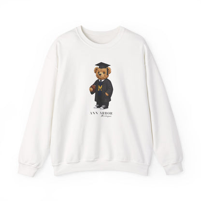 Ann Arbor, Michigan Grad Teddy Bear Crewneck Sweatshirt