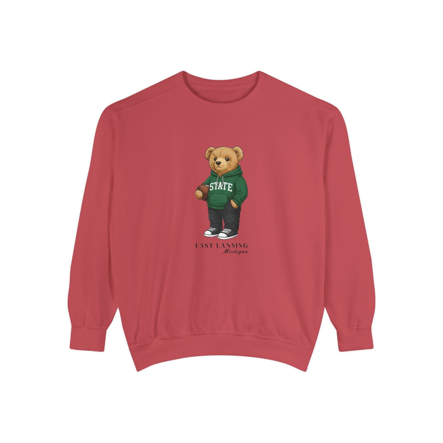 East Lansing, Michigan Teddy Bear Comfort Colors Sweatshirt