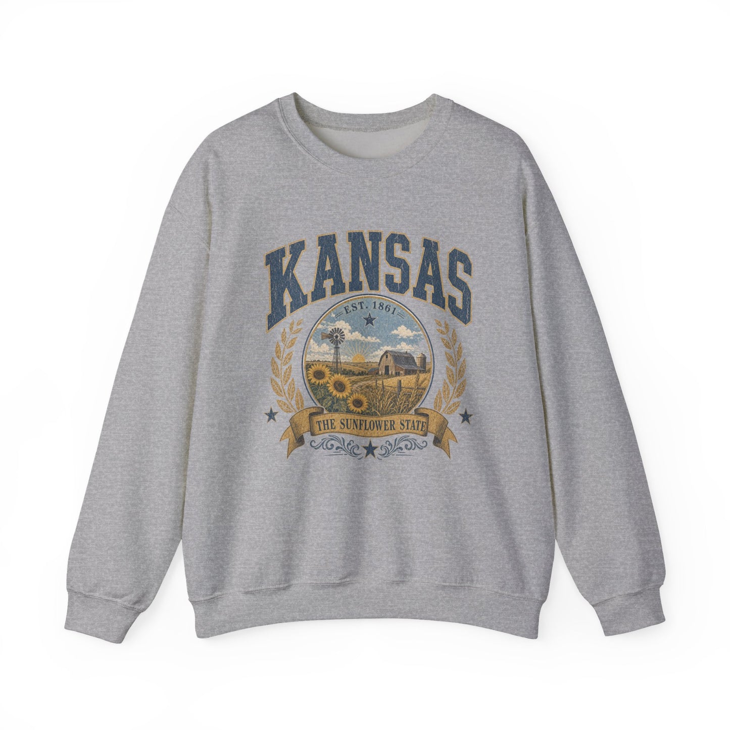 Vintage Kansas - The Sunflower State Crewneck Sweatshirt