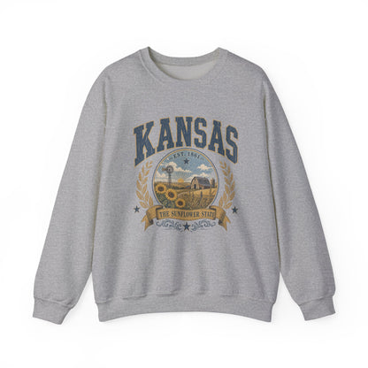 Vintage Kansas - The Sunflower State Crewneck Sweatshirt