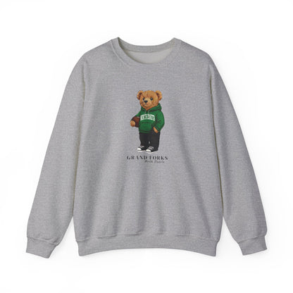 Grand Forks, North Dakota Teddy Bear Crewneck Sweatshirt