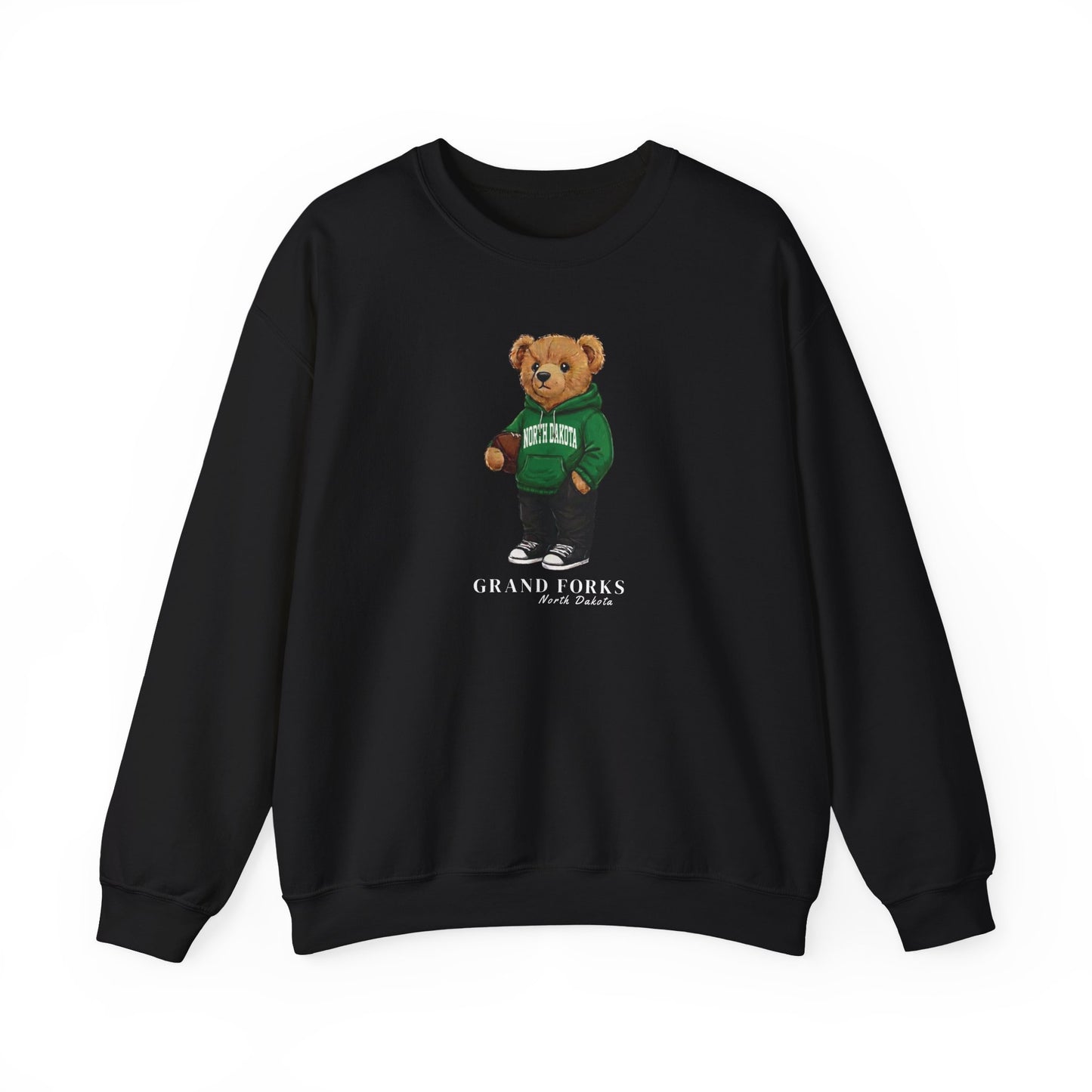Grand Forks, North Dakota Teddy Bear Crewneck Sweatshirt
