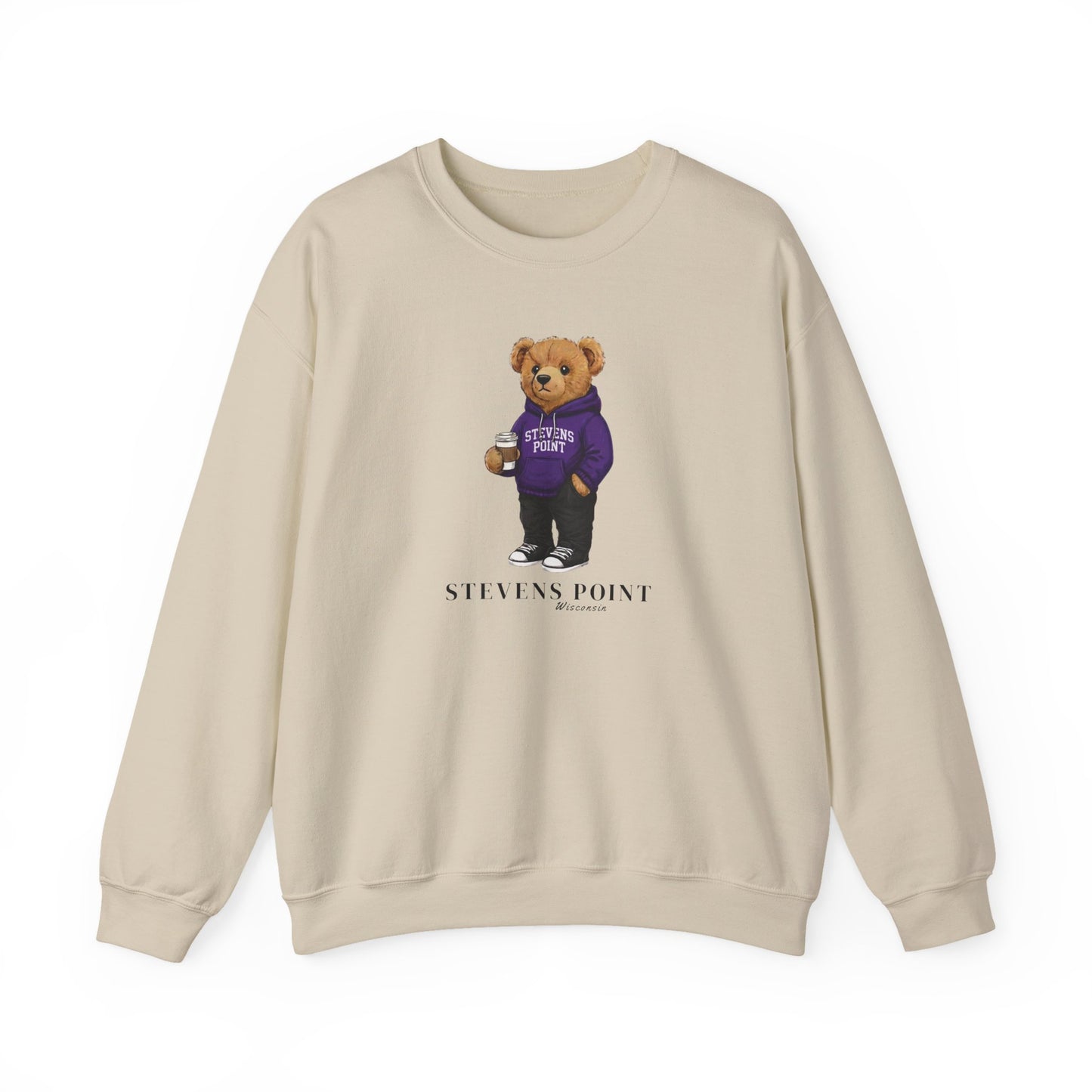Stevens Point, Wisconsin Teddy Bear Crewneck Sweatshirt