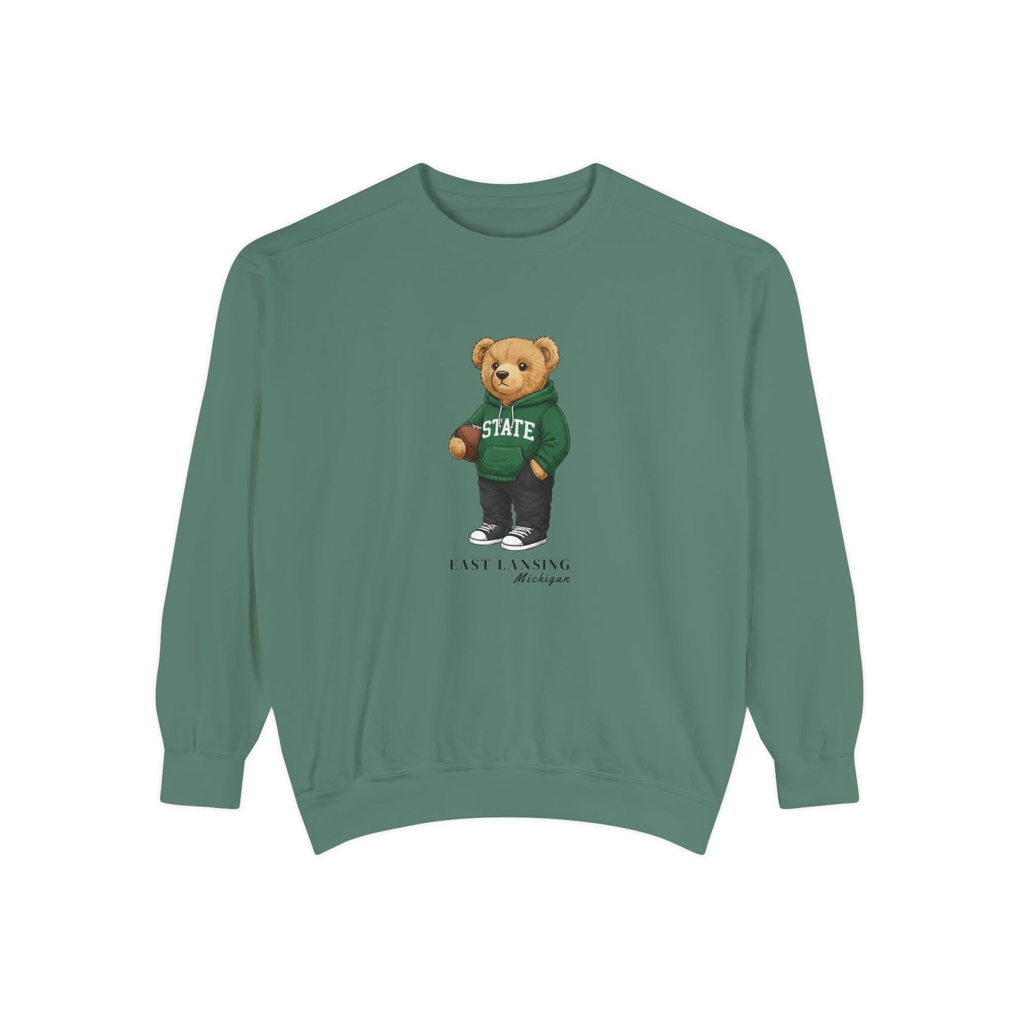 East Lansing, Michigan Teddy Bear Comfort Colors Sweatshirt